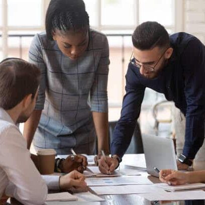 people working at desk